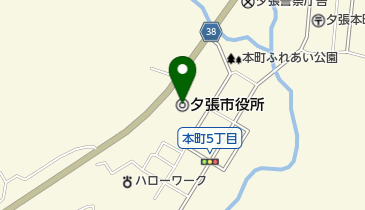 夕張市役所の地図画像