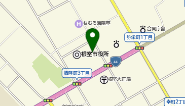 根室市役所の地図画像