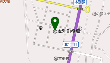 本別町役場の地図画像