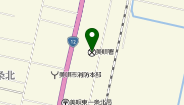 美唄警察署の地図画像