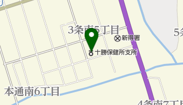十勝総合振興局保健環境部新得地域保健支所の地図画像