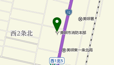 美唄市消防署の地図画像