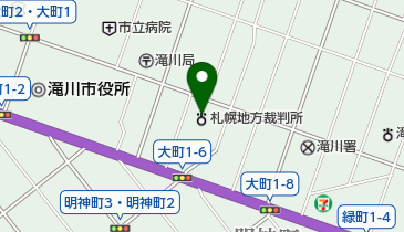 滝川簡易裁判所の地図画像