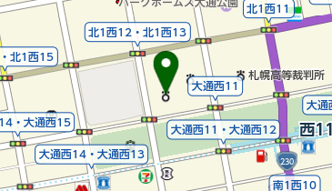 札幌家庭裁判所の地図画像