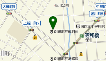 函館家庭裁判所の地図画像