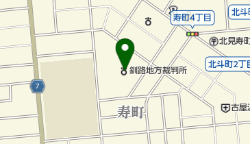 釧路家庭裁判所北見支部の地図画像