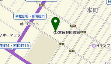 市立富良野図書館の地図画像