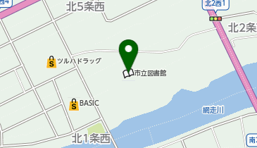 網走市立図書館の地図画像