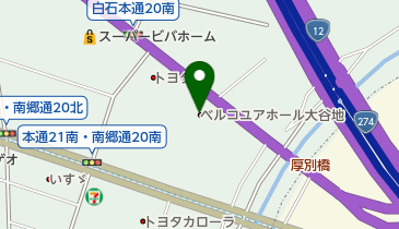 ベルコユアホール大谷地の地図画像