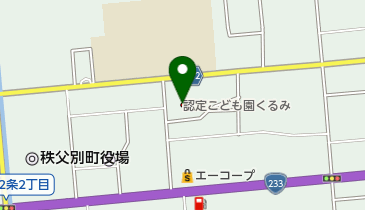 秩父別町認定こども園くるみの地図画像