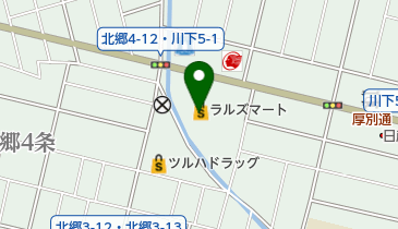 ラルズマート新ほくと店の地図画像