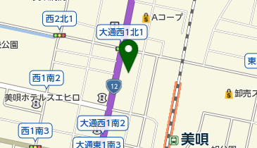 クリエート・セキ美唄大通店の地図画像