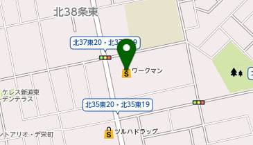 ワークマンプラス札幌北36条東店の地図画像