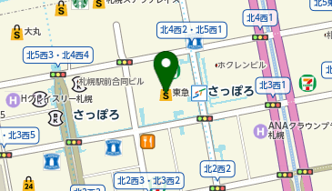ジーユー東急百貨店さっぽろ店の地図画像