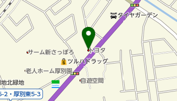 札幌トヨタ自動車厚別店の地図画像