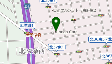Honda Cars北海道北38条店の地図画像
