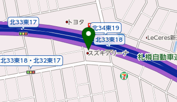 スズキ自販北海道スズキアリーナ札幌東の地図画像