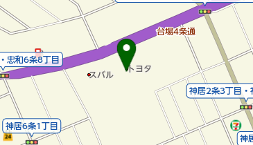 旭川トヨタ自動車タムザ神居店の地図画像