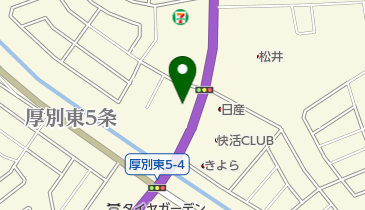 北海道スバルカースポット厚別の地図画像