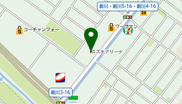 スズキアリーナaix新川の地図画像