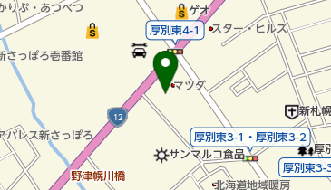 タイヤ流通センター札幌厚別店の地図画像