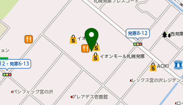 牛角焼肉食堂イオンモール札幌発寒店の地図画像