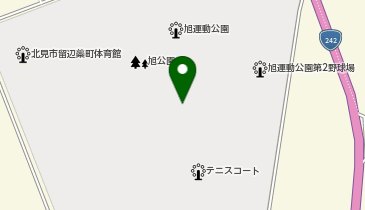北見市留辺蘂町旭運動公園陸上競技場の地図画像