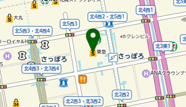 namco東急百貨店さっぽろアミューズパーク店の地図画像