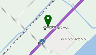 登別市民プールらくあの地図画像