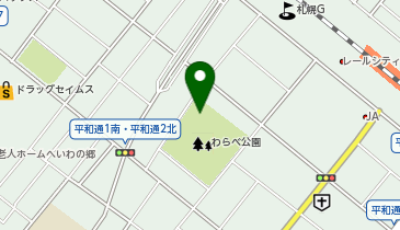 わらべ公園野球場の地図画像