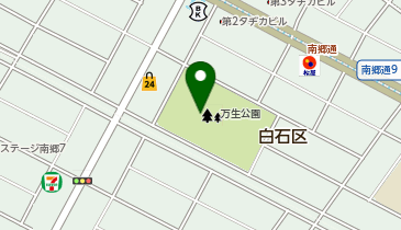 万生公園野球場の地図画像