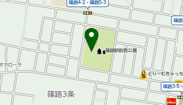 篠路駅前西公園野球場の地図画像
