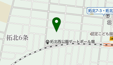 拓北西公園野球場の地図画像