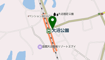 大沼湖畔周遊道路の地図画像