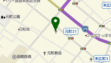 日本基督教団函館教会の地図画像