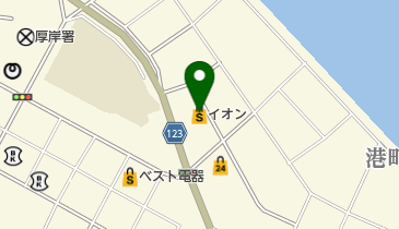 イオン厚岸店の地図画像