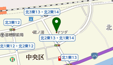 北海道マツダ販売札幌苗穂店の地図画像