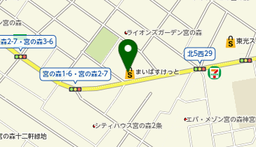 まいばすけっと宮の森2条店の地図画像