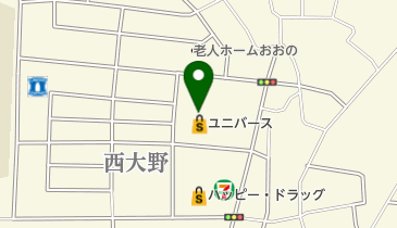 ユニバース大野店の地図画像