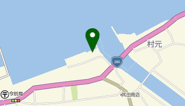 三厩湾今別川河口の地図画像