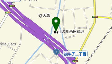 土淵川西田緑地の地図画像