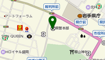 岩手県警察本部の地図画像