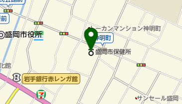 盛岡市保健所の地図画像