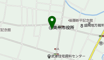 JA岩手ふるさと奥州市役所本庁支店の地図画像