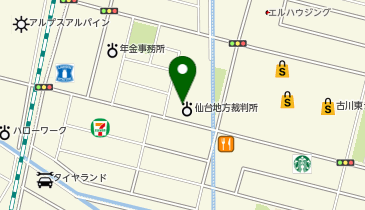 仙台地方裁判所古川支部の地図画像