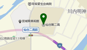 宮城県仙台第二高校の地図画像