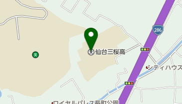 宮城県仙台三桜高校の地図画像