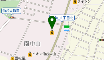 未来屋書店仙台中山店の地図画像