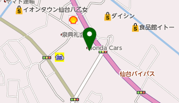 Honda Cars仙台北泉バイパス店の地図画像