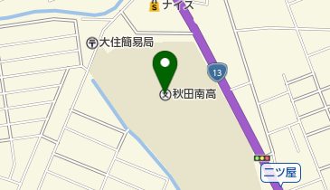 秋田県立秋田南高校の地図画像